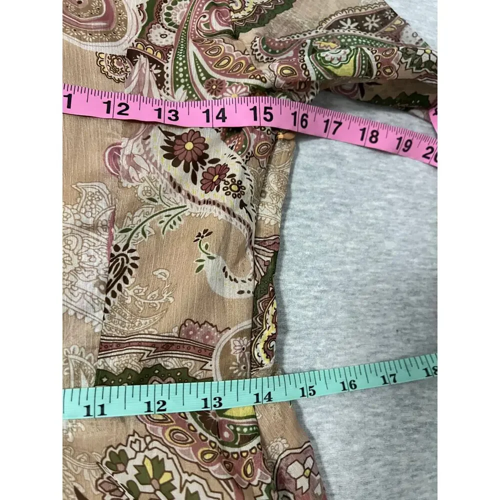 Avantlook Keyhole Back Dress Womens Small Beige Pink Fairy Flowy Wimsigoth Sheer
